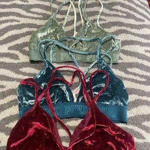 Victoria’s Secret pink velvet bras